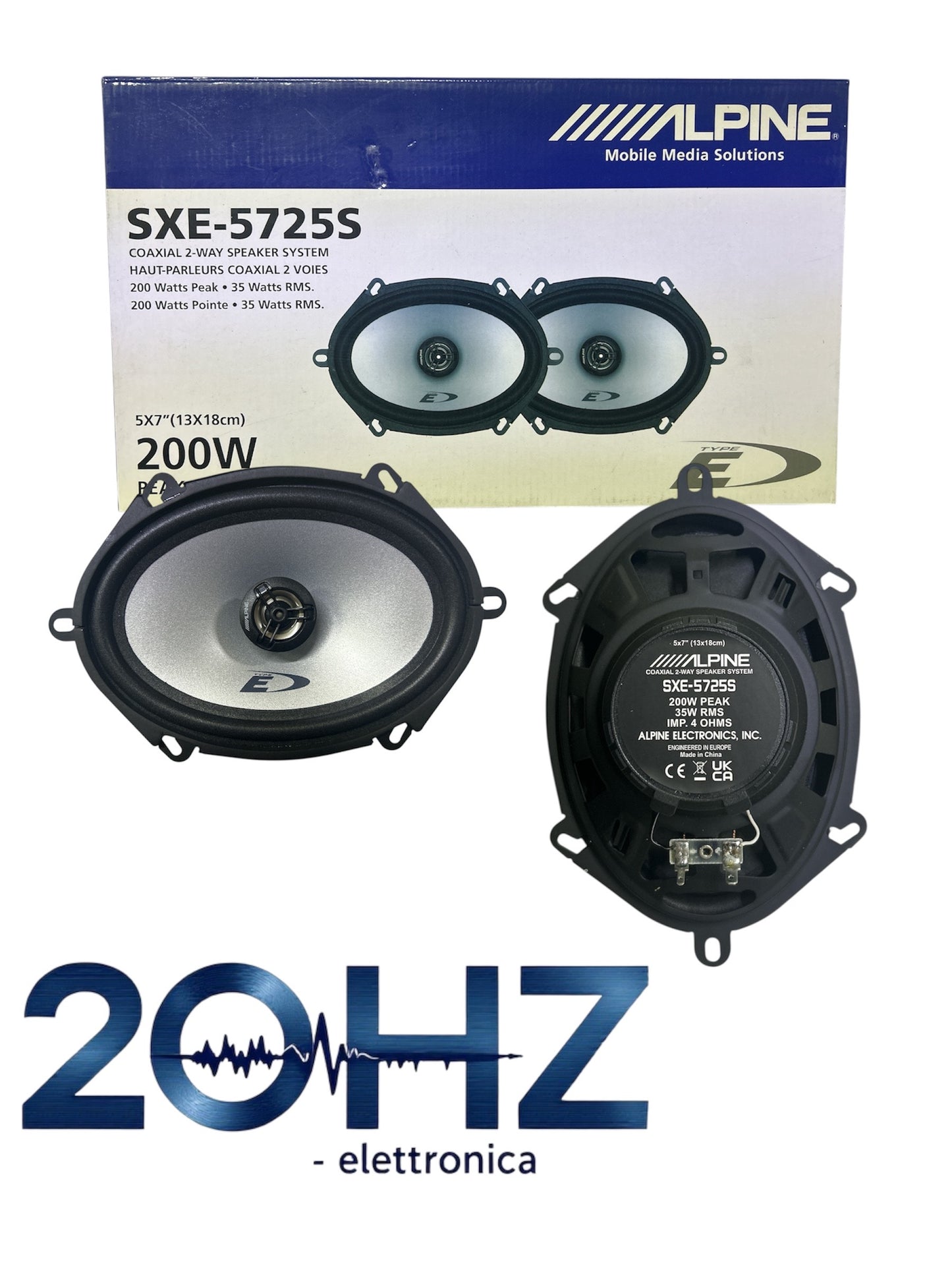 Alpine SXE-4625S 20W Altoparlante Coassiale a 2 Vie - Bianco/Nero