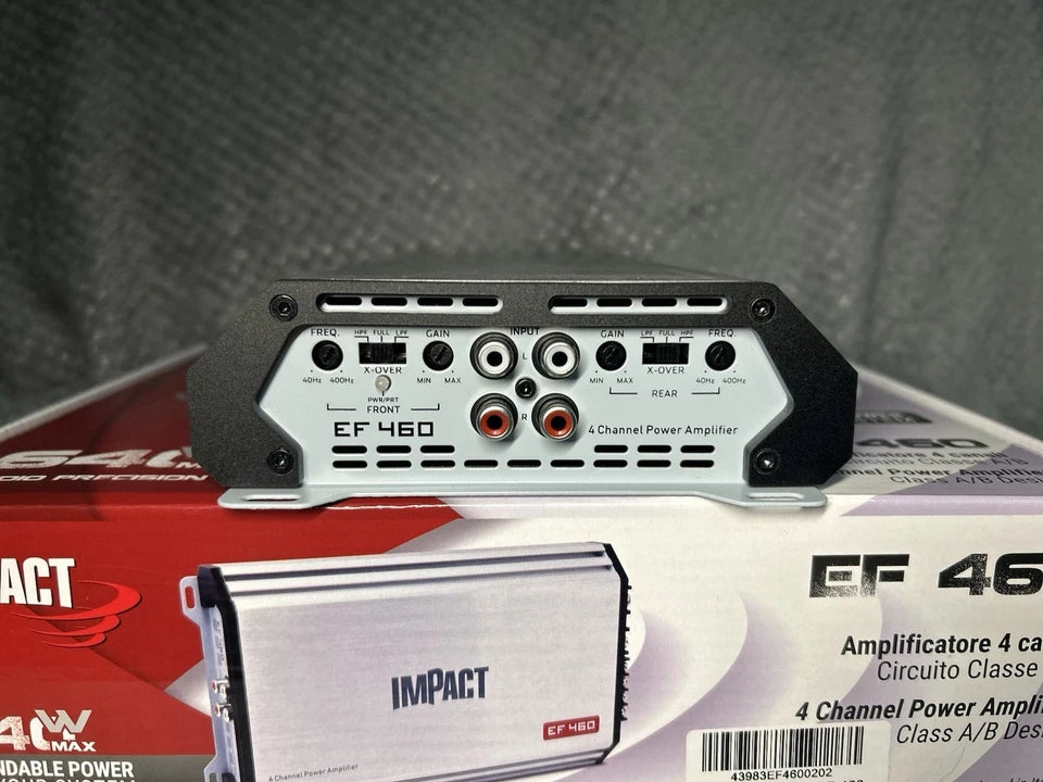 amplificatore 4 canali Auto Impact Car Audio EF 460 Classe AB 4X60 Watt