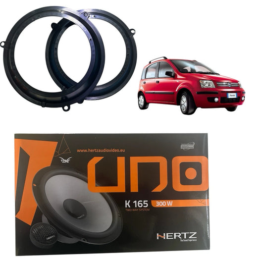 KIT ALTOPARLANTI 2 VIE WOOFER + TWEETER E SUPPORTI PER FIAT PANDA DA 2003 A 2011