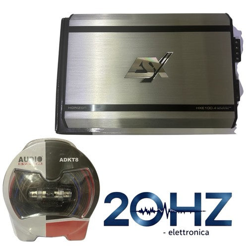 Kit Amplificatore 4 Canali E Kit Cavi Audio System Completo