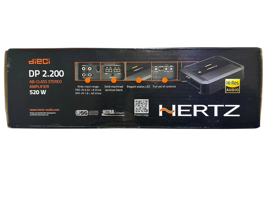 AMPLIFICATORE AUTO 2canali Hertz DP 2.200 520W in Classe AB Serie DIECI POWER
