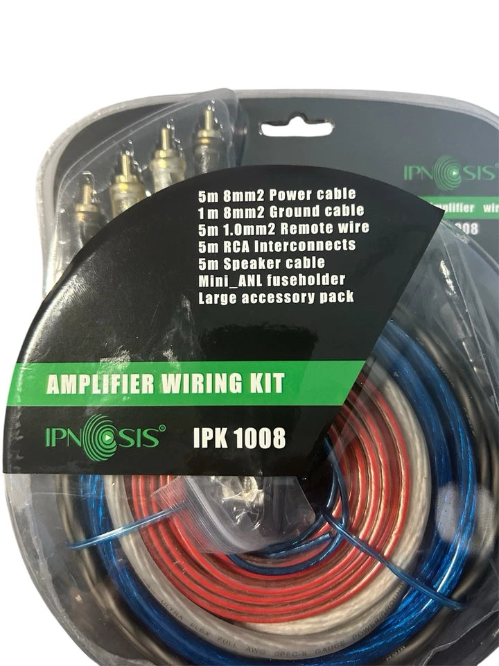 KIT CAVI AMPLIFICATORE AUTO IPNOSIS POSITIVO NEGATIVO FUSIBILE RCA CAVO CASSE 5m