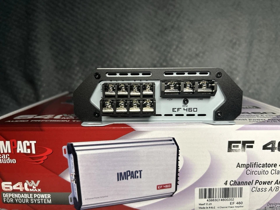 amplificatore 4 canali Auto  Impact Car Audio EF 460 Classe AB 4X60 Watt